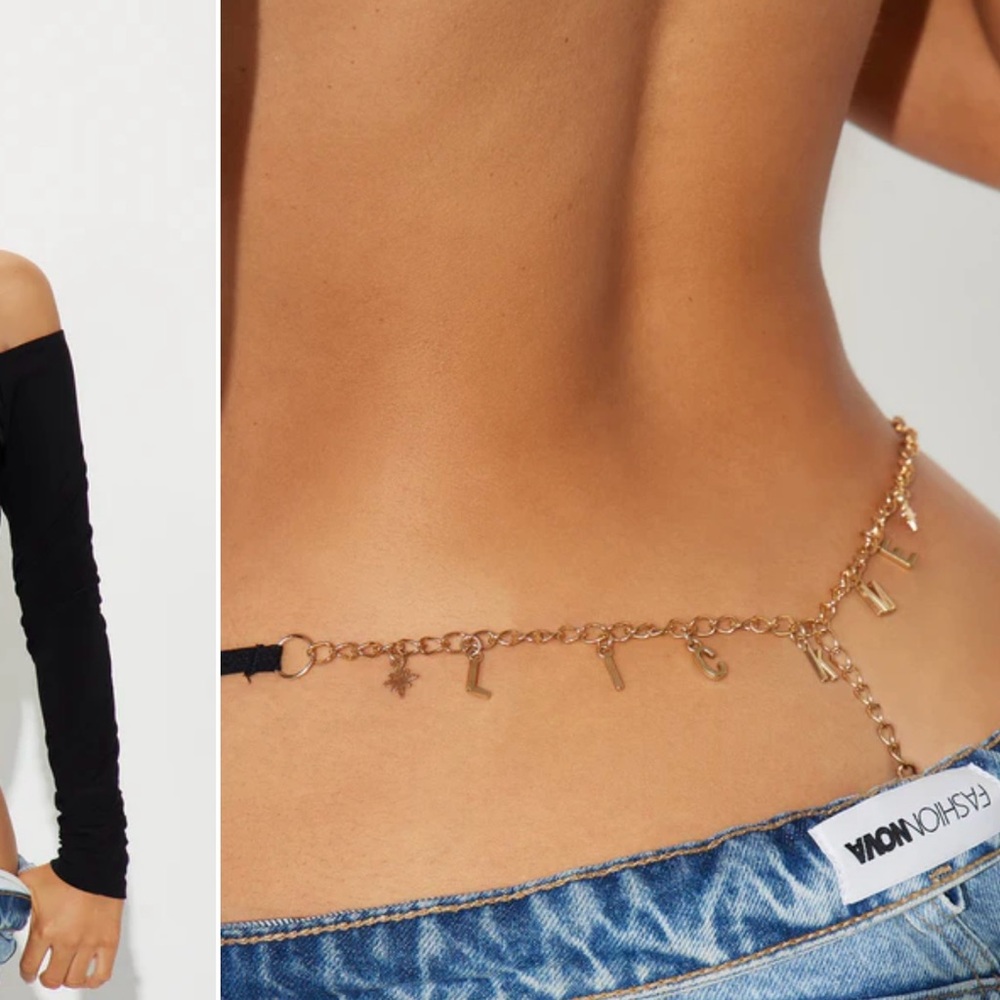Lick Me Charm Back Thong Panty - Black ***It says “Lick Ne” instead of Me***